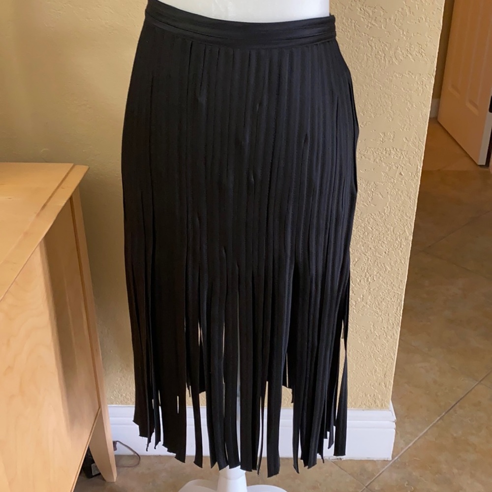 TADASHI Black fringe skirt